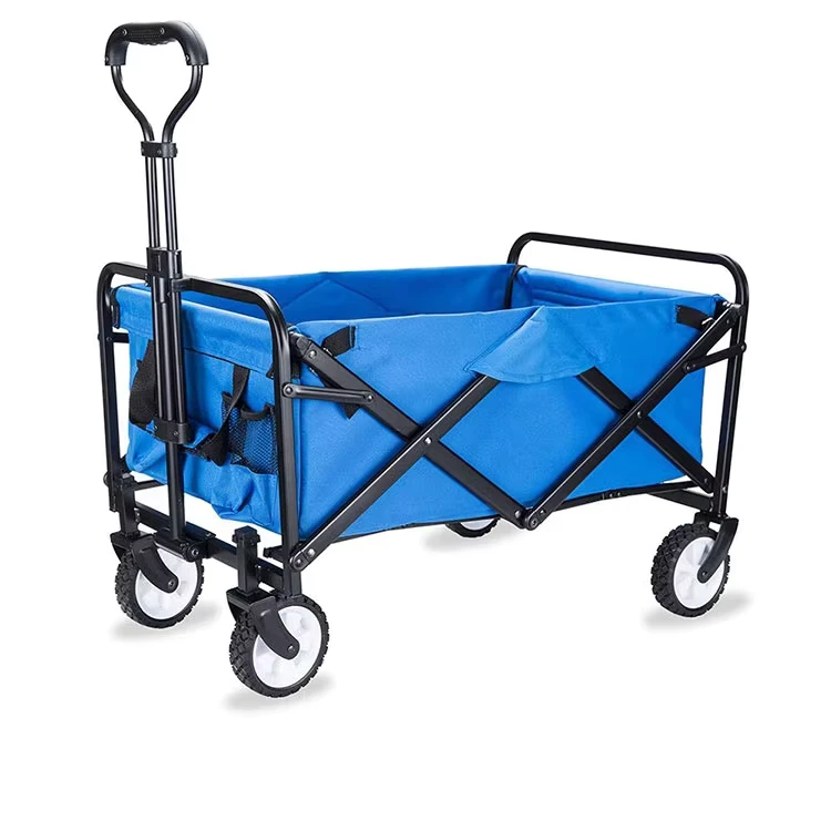 Stainless Steel Roll Container Folding Collapsible Beach Wagon with OEM Four-Wheel