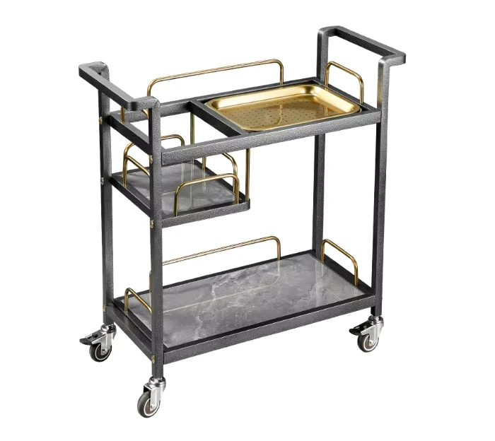 Stainless Steel Serving Trolley for Dining and Living Room Use Candy Cart or Dessert Cart for Hotels Stock Hotel Supplies