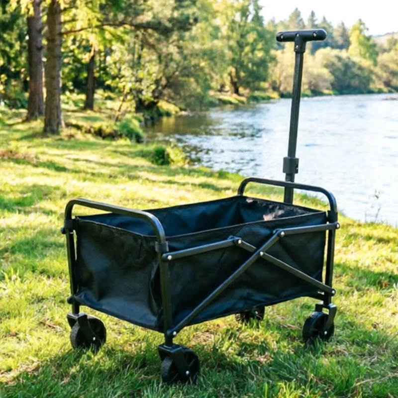 Stainless Steel Shopping Cart Beach Wagon Stroller Big Heavy Duty Folding Camping Collapsible Golf Cart OEM