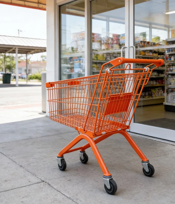 Stainless Steel Shopping Trolley Sturdy Durable Grocery Shopping Supermarkets Push Cart