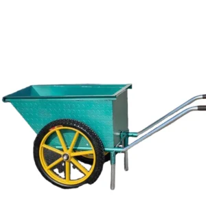 Stainless Steel Solid Wheel Trolley Two Wheeled Hand Push Dumper Cart Platform Industrial Use Construction Agricultural Farming