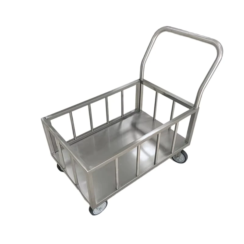 Stainless Steel Trolley with Wheels Stair Climbing Dental Airline Hand Trolley for Carrying Goods in Cars Aircrafts