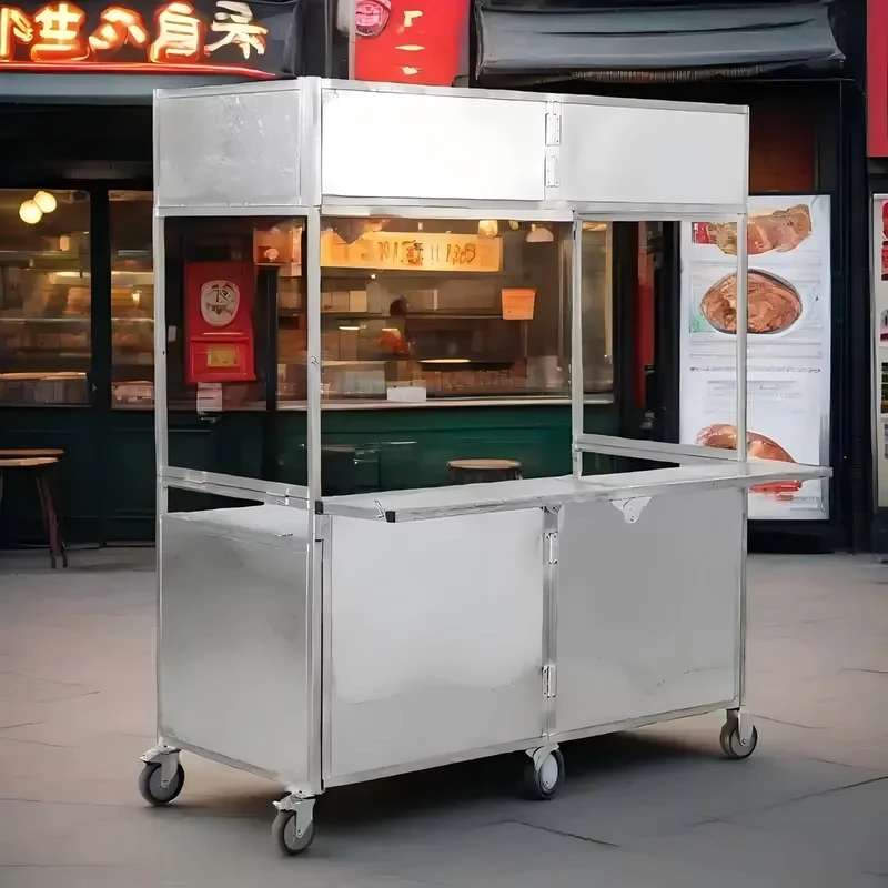 Stainless Steel Universal Wheel Cart Household Baking Trolley Corrosion resistant Easy to Clean Multi functional Stall Trolley