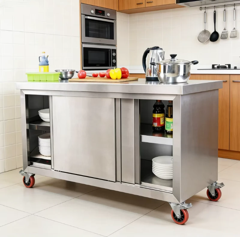 Stainless Steel Utility Cart Wheels Self Cleaning Coating Corrosion Resistant Modular Expandable Commercial Kitchen