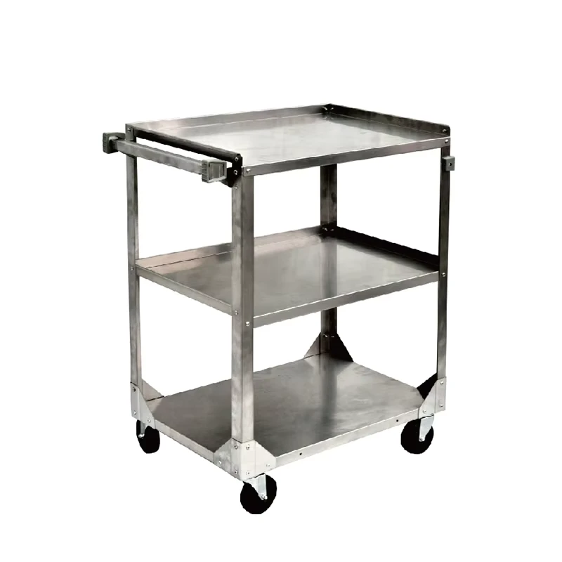 Stainless Steel Utility Service Storage Cart for Restaurant Catering Kitchen up to 300 Lbs Capacity Stainless Steel Carts