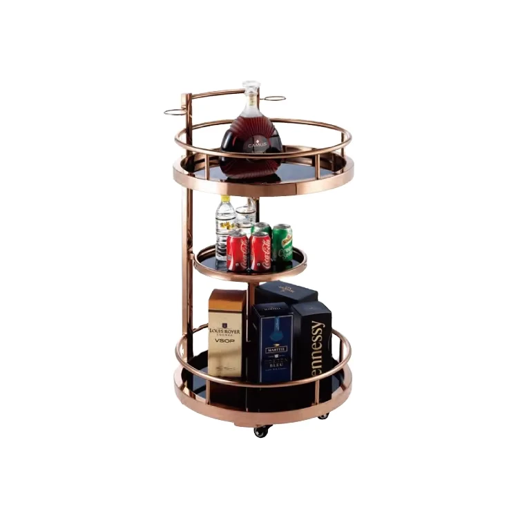 Stainless Steel Wine Service Cart Hotel Liquor Trolley