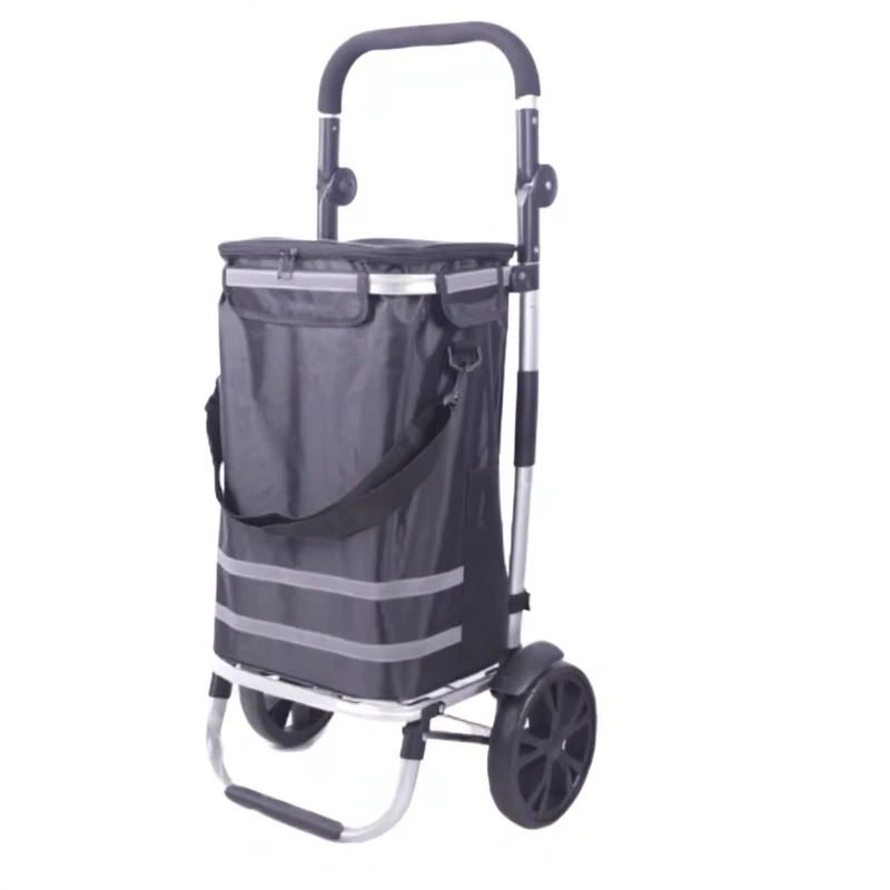 Stair climbing High capacity Extra large Foldable Two wheel Shopping Cart Aluminum Alloy Small Trolley Pull Rod Cart