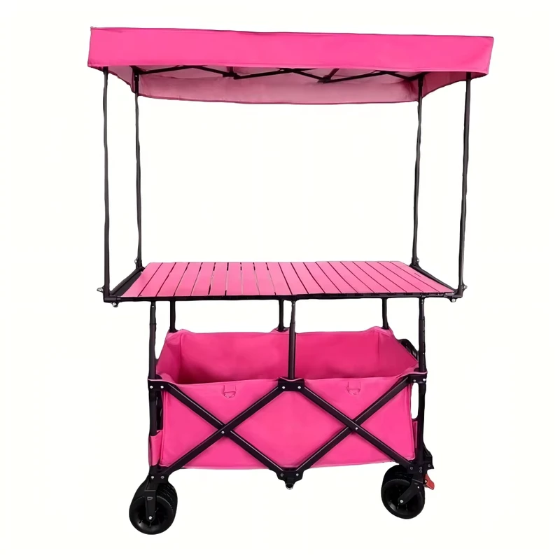 Stall Folding Steel Table Trolley Cart Street Stall Multi Color Mobile Picnic Outdoor Camping Portable