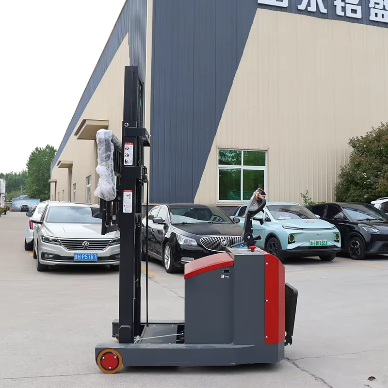 Stand on Electric Forklift Pallet Truck Stacker Heavy duty Mobile Electric Stacker Hydraulic Lifting Forklift for Stacking