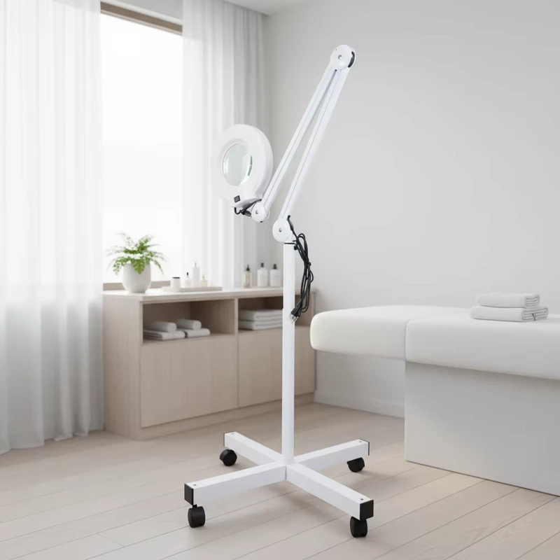 Standing Nail Desk Lamp with Magnifier LED Light for Facial & Body Use Salon Equipment 1 Year Warranty