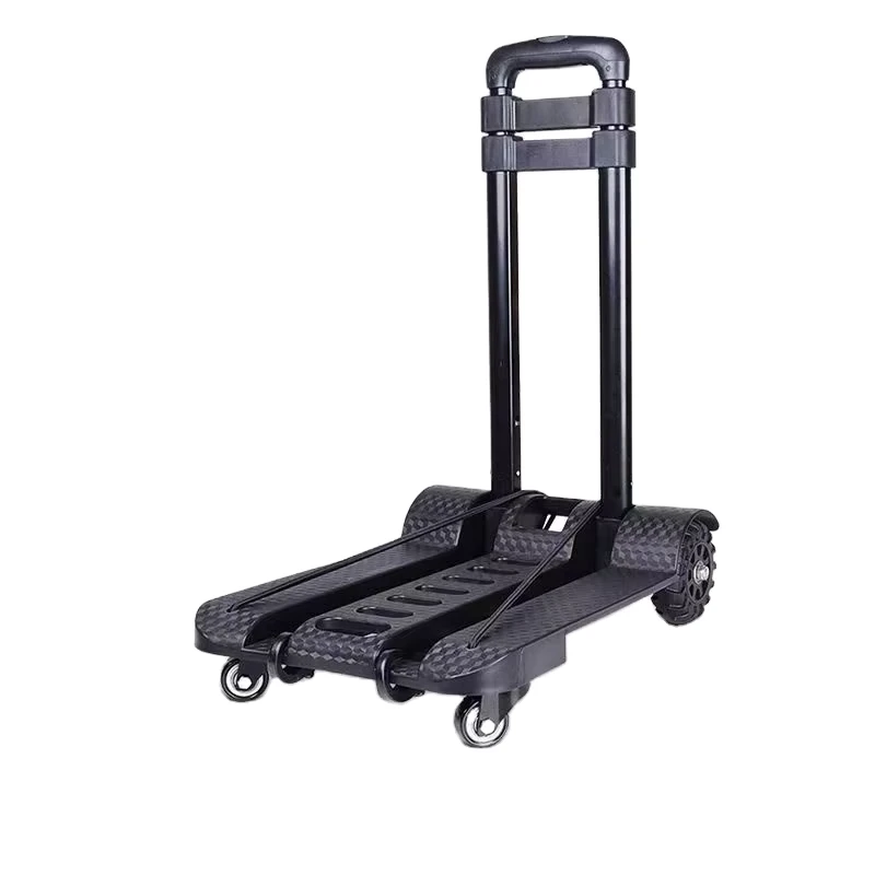 Steel Collapsible Telescopic Handle Folding Portable Lightweight Compact Shopping Retractable Luggage Hand Trolley Cart