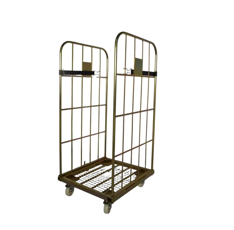 Steel Durable Stackable Corrosion Resistant Powder Coated Logistics Transfer Vehicle Storage Cage Trolley Foldable 200kg