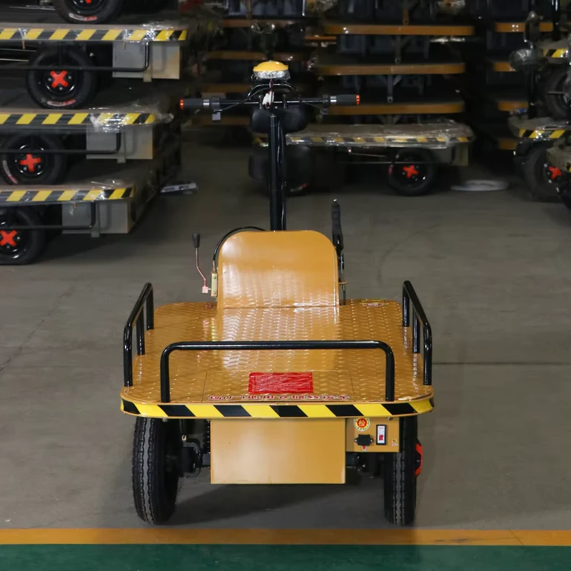 Steel Electric Four Wheel Flatbed Trolley Cart for Shopping Storage and Industrial Use for Warehouse Sites and Cargo Turnover