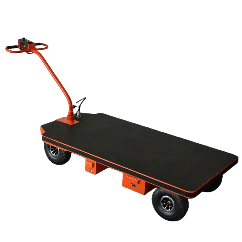 Steel Flat Wheel Foldable Electric Trolley Cart with 1600x900mm Platform OEM Service for Shopping Mall & Retail Cargo Transport