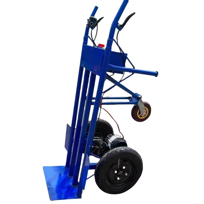 Steel Foldable Electric Hand Truck for Industrial Warehouse Lithium Battery Powered Low Noise Cargo Transport Trolley