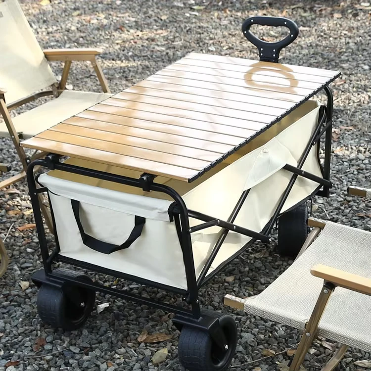 Steel Folding Waterproof Outdoor Storage Cart Hand Trolley for Camping Hiking Climbing Travel Customizable