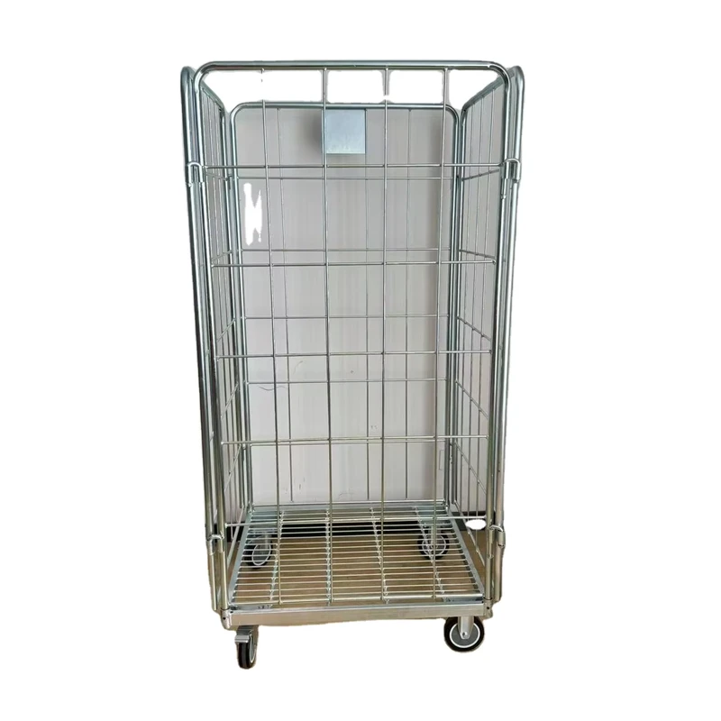 Steel Frame Roll Container Four Wheel Customizable OEM for Warehouse Retail Operations Wire Mesh Rolling Container