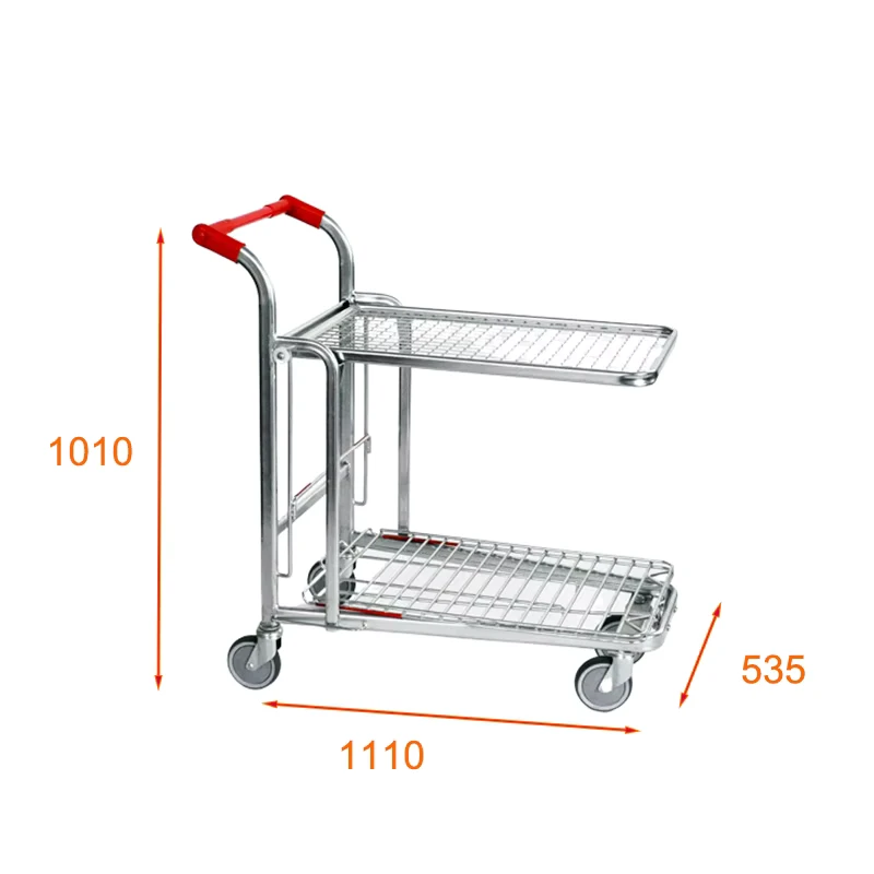 Steel Mesh Nestable Shopping Warehouse Cart Trolley for Preparation Shelf Stacking Cargo & Storage Equipment Supermarket
