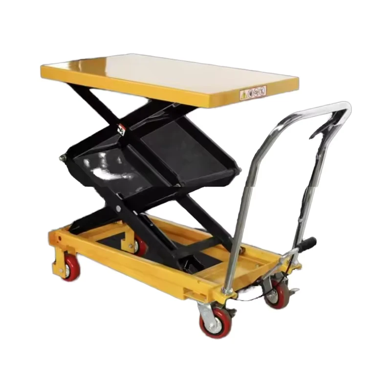 Steel Mobile Scissor Platform Lifting Trolley for Manufacturing Plant Chain Sling Type