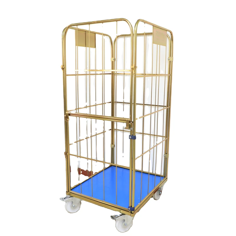 Steel OEM ODM Q235 Four Wheel Zinc Galvanized Hotel Room Cleaning Laundry Cart Nestable Design 500kg Capacity