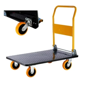 Steel Platform Hand Truck 1543lbs Foldable Steel Foldable Hand Cart 700kg Heavy Duty Metal Industrial Use Push Trolley