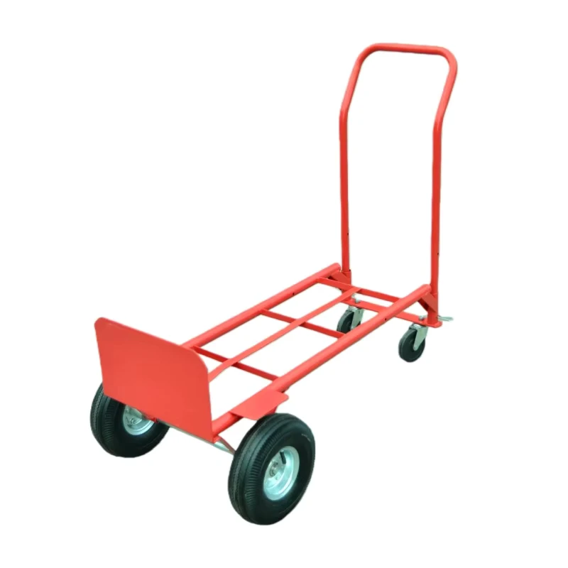 Steel Platform Hand Truck Garden Tool Trolley Cart Transport Hand TrolleysHand Truck Trolley 200kgs Heavy Duty Cart