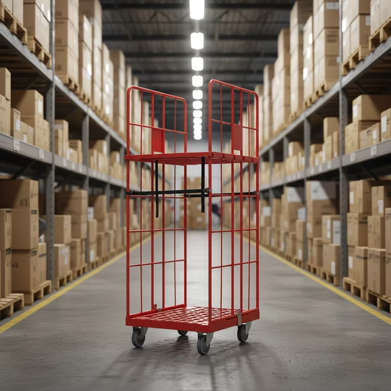 Steel Roll Cage Trolley 4 Sided Rollcage Storage Cage Roll Container for Warehouse System
