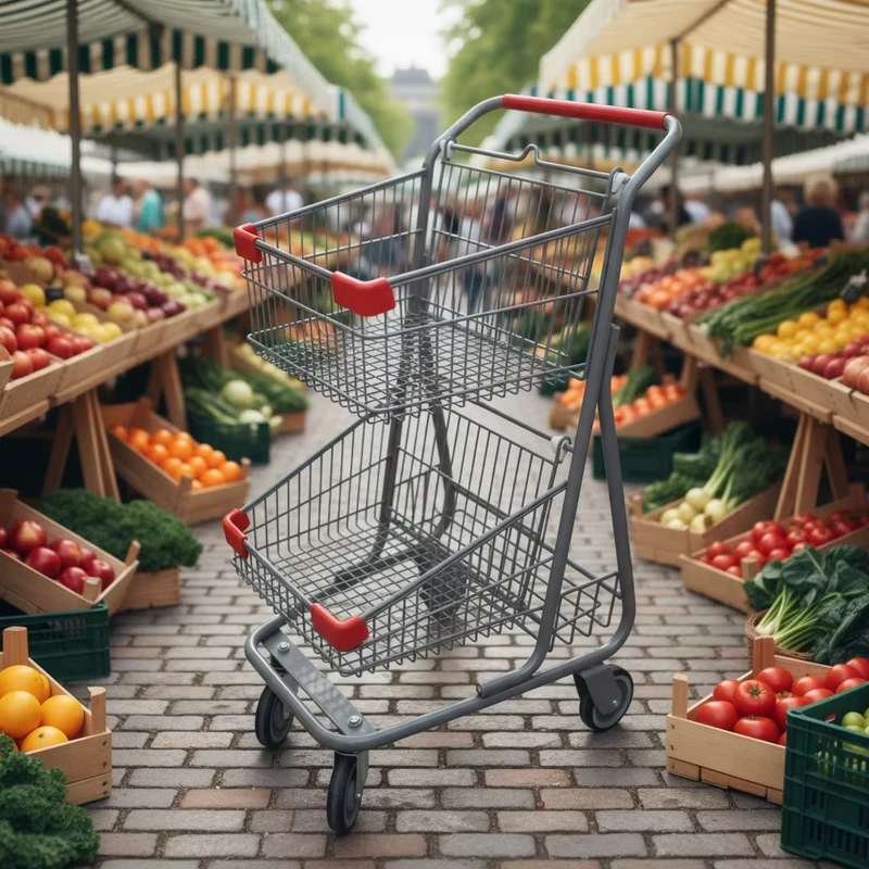 Steel Supermarket Shopping Cart Trolley for Retail Store