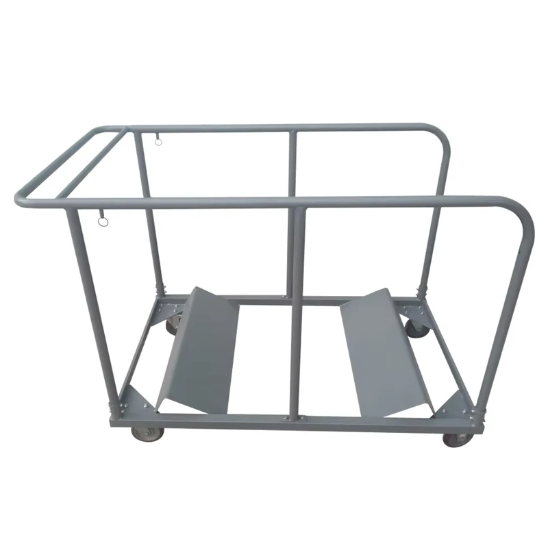 Steel Trolley Cart for Round Table Industrial Metal Utility Serving Cart with Wheels Movable for Kitchen Restaurant Hotel Use