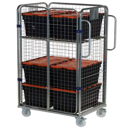 Steel Tube Roll Containers 759x800x1770mm Zinc Galvanized Surface Treatment 500kg Capacity
