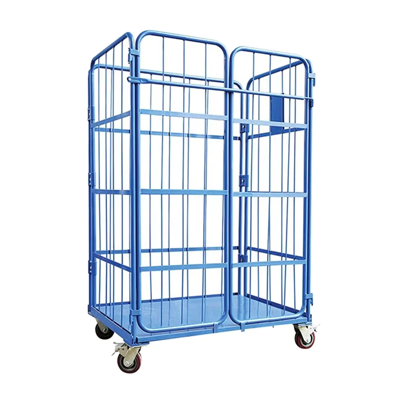 Steel Warehouse Storage Foldable Heavy Duty Roller Container Logistics Transport Roll Cage