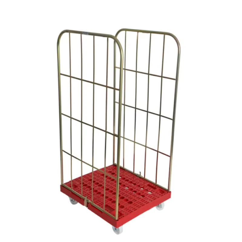 Steel a Frame Detachable Roll Cage Trolley with 500kg Load Capacity Warehouse Storage Container Plastic Base