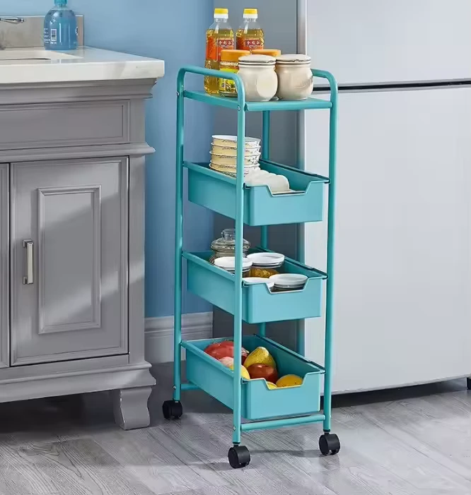 Storage Racks Organiser Holders Trolley Cart With Wheels Multifunction 4 Layers