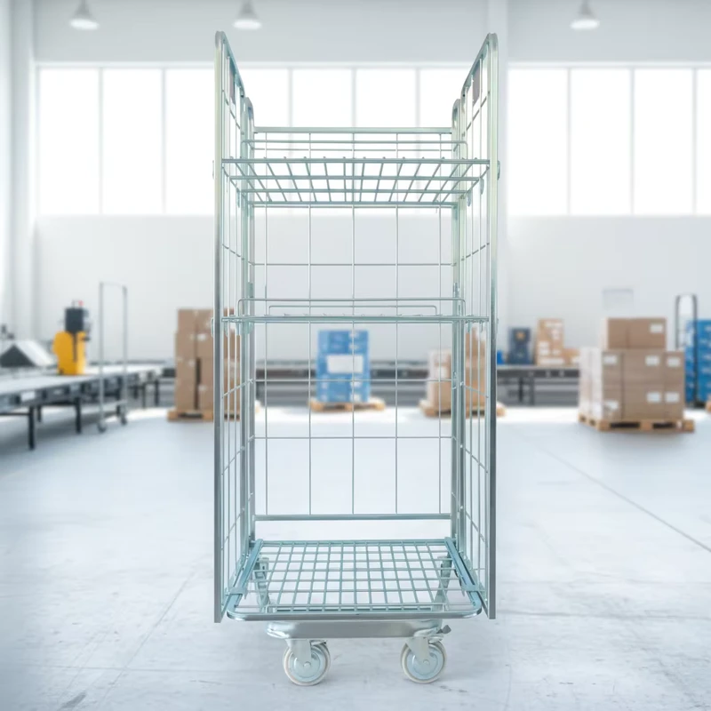 Storage Roll Cage with Folding Mechanism and Massive Capacity for Global Export Logistics Solutions