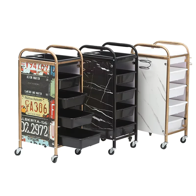 Storage and Display Multi Tiered Premium Salon Trolley in the Salon Environment