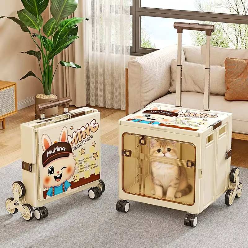 Strictly Selected Pet Stroller Folding Portable Outdoor Large Capacity Cat Dog Cage Household Trolley Case Model 8591