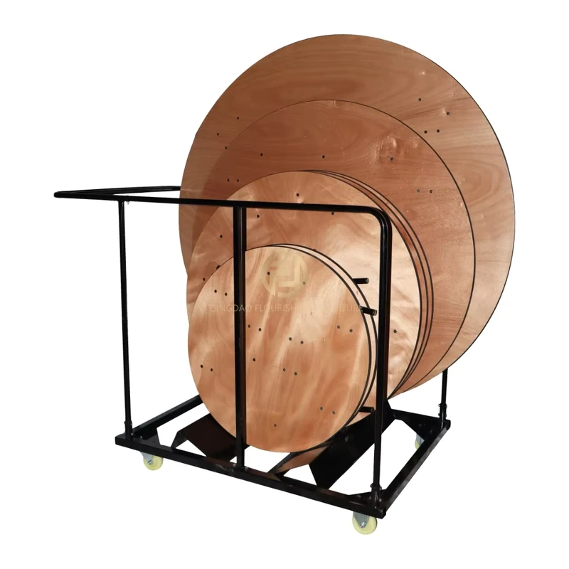 Strong Load-bearing Convenient Warehouse Folding Chairs and Flat Trolleys for Moving the Tables and Chairs