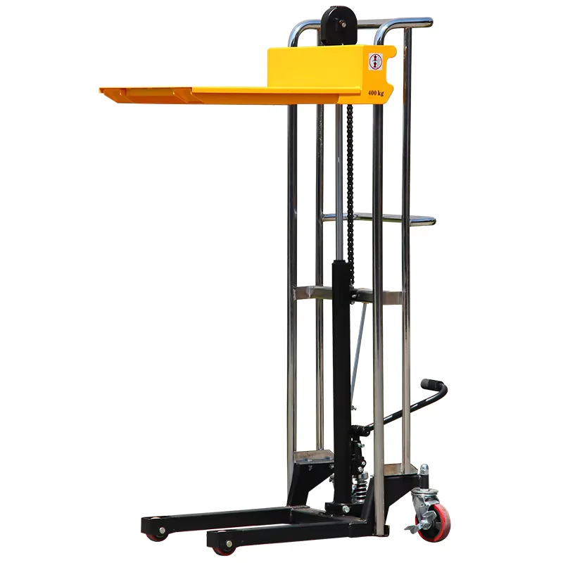 Strong and Sturdy Hand Lift Mini Manual Hydraulic Tire Stacker Forklift