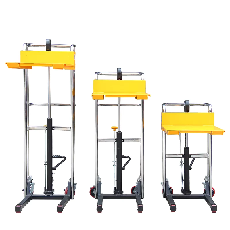 Strong and Sturdy Hand Lift Mini Manual Hydraulic Tire Stacker Forklift