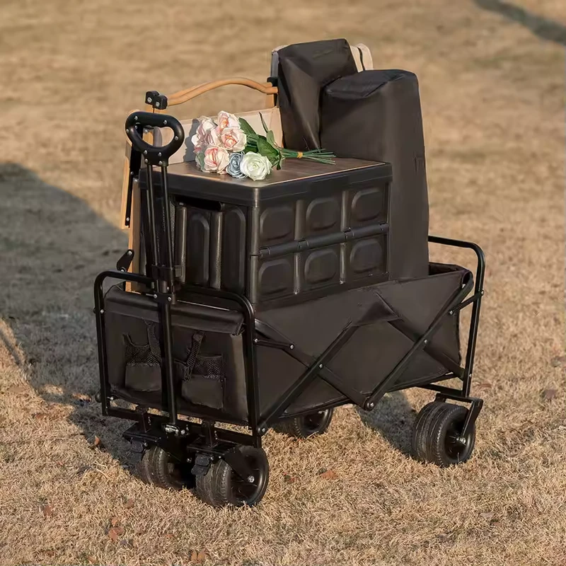Sturdy Aluminum Steel Frame Garden Trolley Cart Strong Capacity Customized Color Size for Fishing Travel Hiking