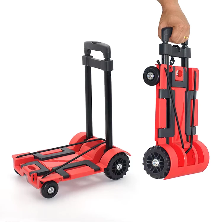 Sturdy Anti rust Customized Colors Warehouse Carry Portable Car Shop Folding Trolley Cart Storage Organizer Plastic 4 Cart