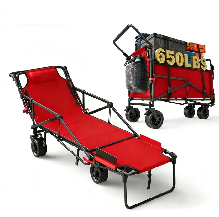 Sturdy Collapsible Wagon Dual Purpose Design Camping Cart for Outdoor