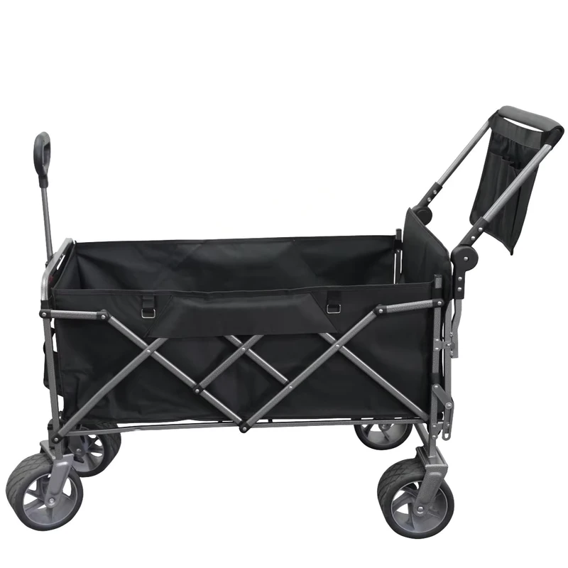 Sturdy Foldable Four Wheel Camping Cart Adjustable Handle Large Capacity Oxford Cloth Steel Frame Eco Friendly Breathable