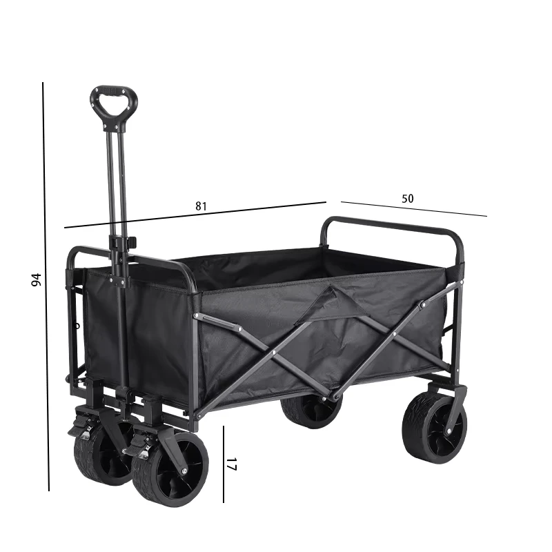 Sturdy Folding Collapsible Multipurpose Camp Wagon Cart Large Capacity Camping Wagon Cart Adjustable Handle Camping Wagon