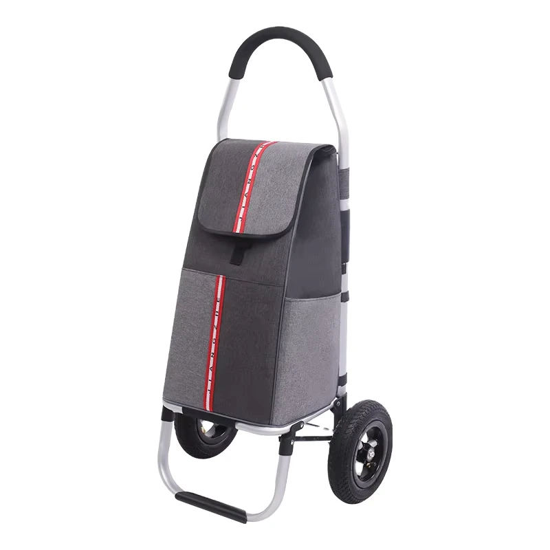 Stylish Inflatable Rubber Wheel Shopping Bag Cart Trolley Folding Foldable Grocery Cart for Supermarket