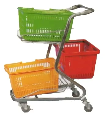 Supermarket Cart Foldable Heavy Duty Portable Lightweight Large Capacity Shopping And Grocery Cart With Wheels