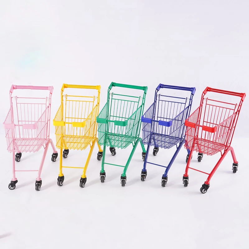 Supermarket Children’s Shopping Cart Platform Mesh Durable Four wheel Metal Trolley for Claw Machine