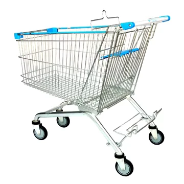 Supermarket Light Weight Shopping Trolley Customized 4 Wheel Steel Metal Cart