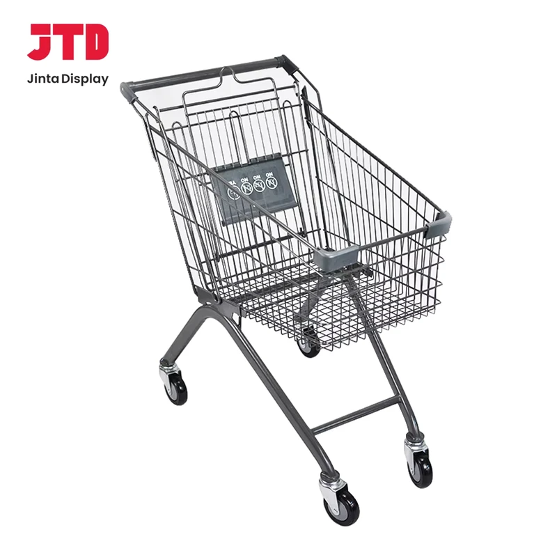 Supermarket Metal Shopping Trolleys With 4 Wheels Factory Hand Push Shopping Carts