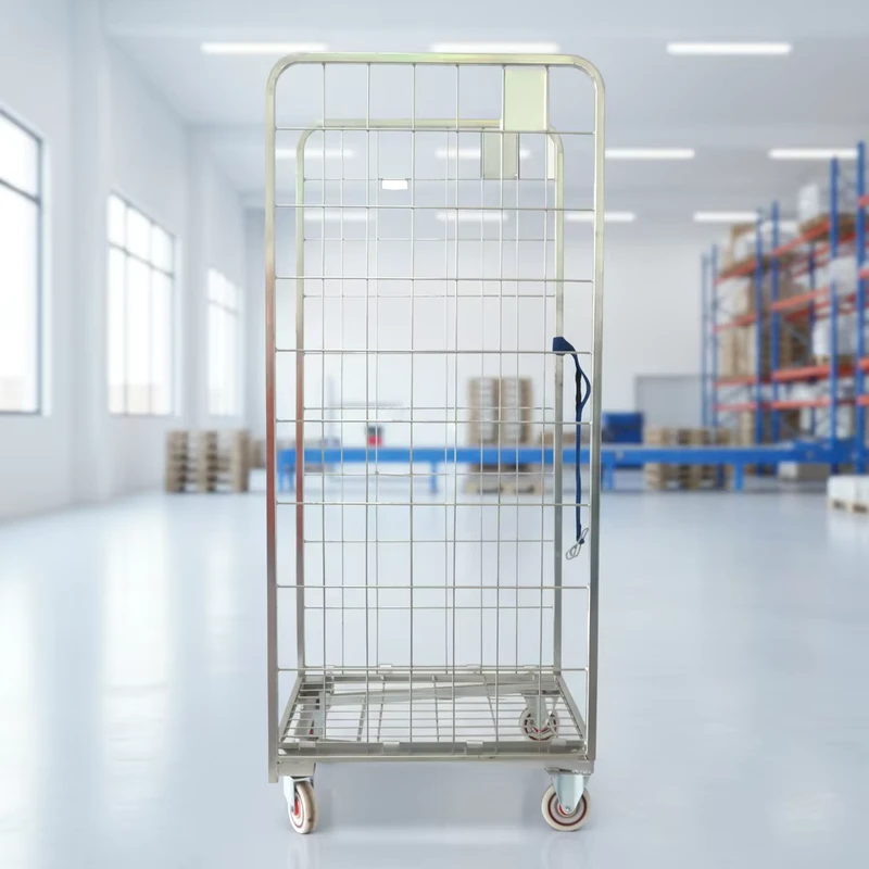 Supermarket Roll Cages with Mesh Sides 3 Layer Trolley for Efficient Stock Replenishment and Display